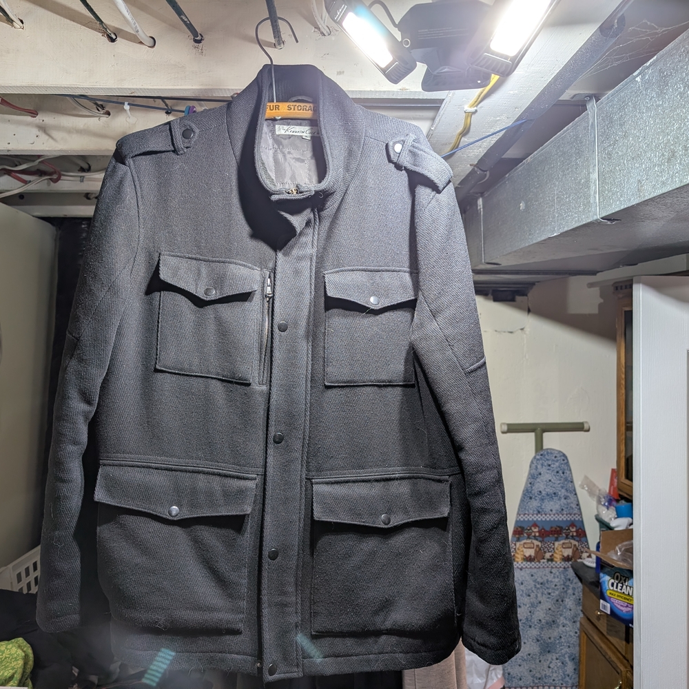 Kenneth Cole New York Charcoal Military Jacket